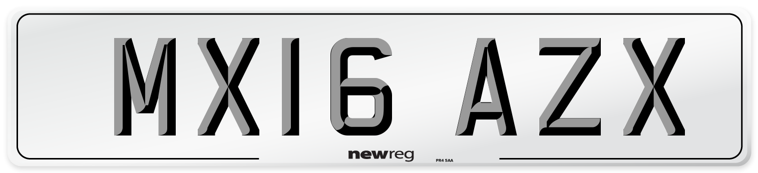 MX16 AZX Number Plate from New Reg